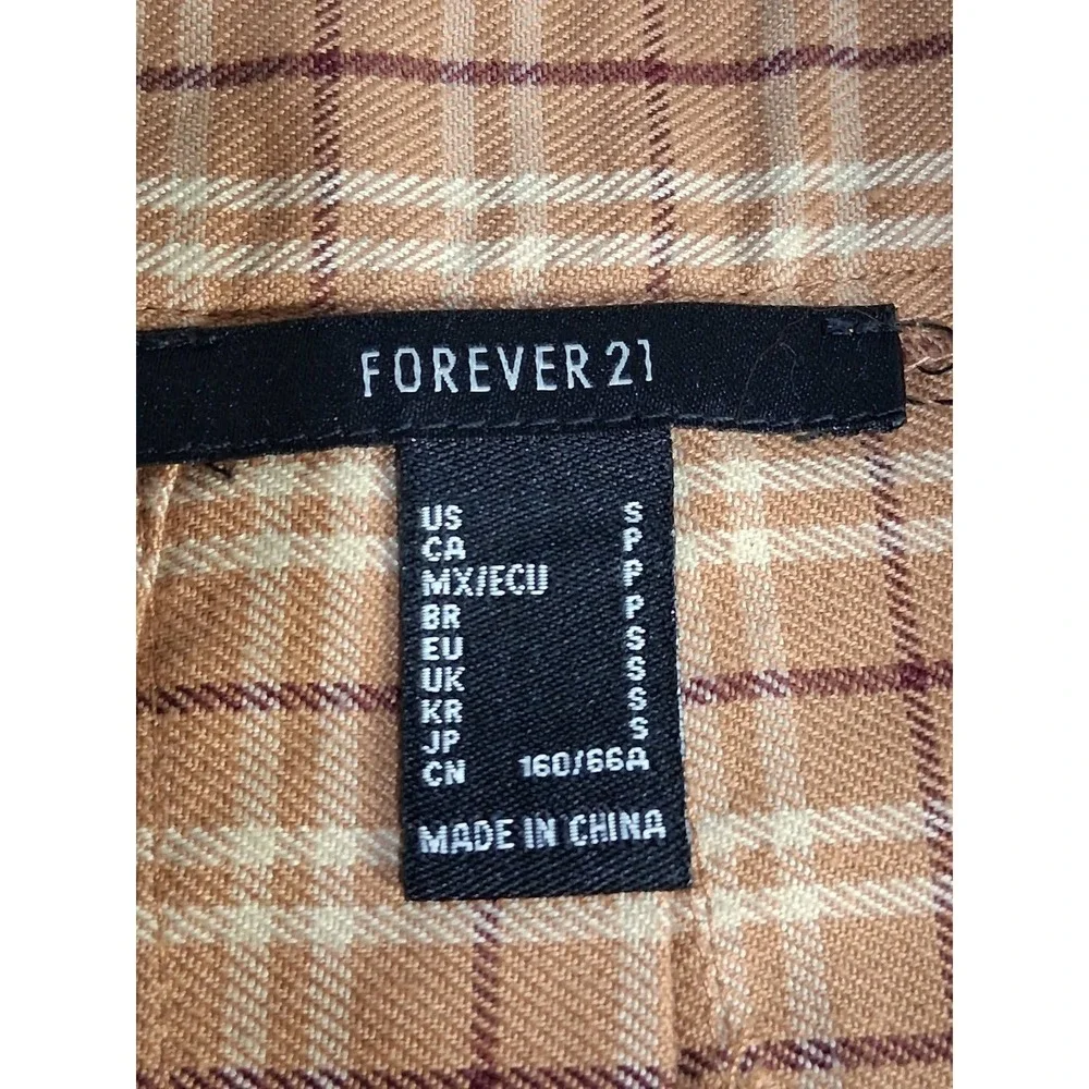 Forever 21‎ Mini Skirt Small Plaid Flannel Skater School Pleated Tennis Y2K 90s